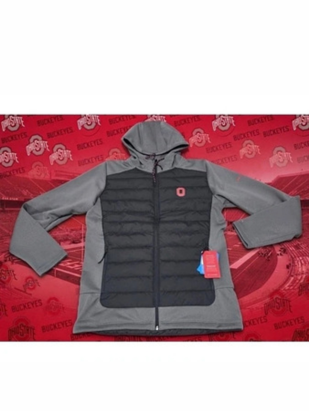 Ohio State Buckeyes Columbia Hybrid Full-Zip Hoodie Jacket